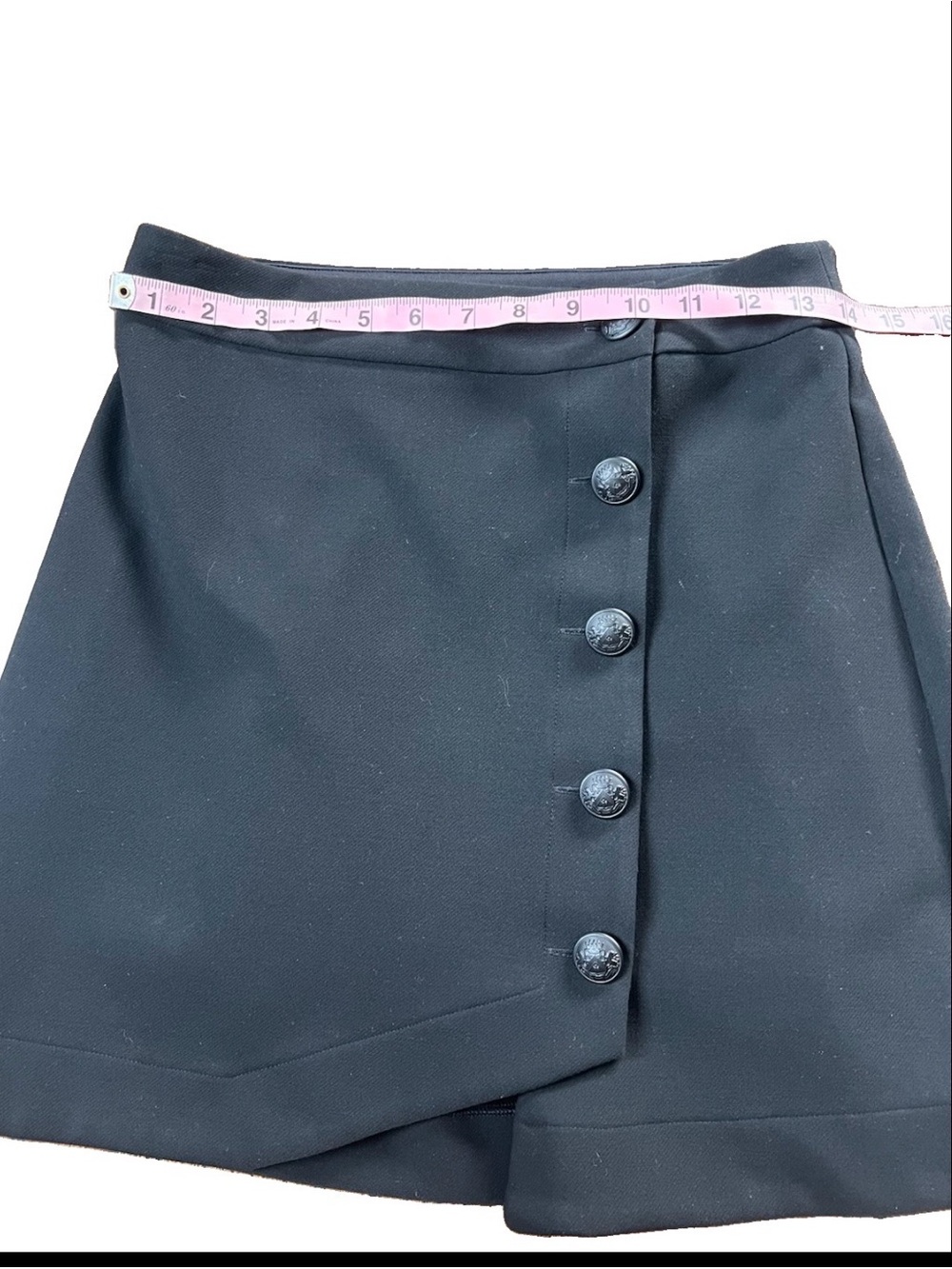 Express Black Wrap Buttoned Mini Skirt - Picture 6 of 7